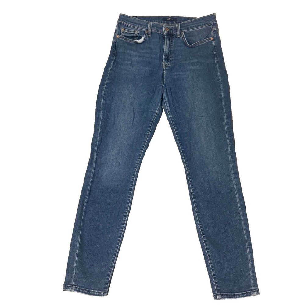 7 For All Mankind High Waist Ankle Gwenevere Skinny Jeans Women's Size 30